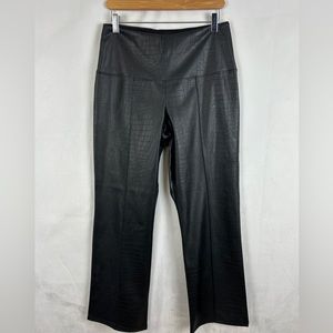 JOIE Faux Leather Croc Reptile High Rise Loose Straight Leg Pants Size Med‎